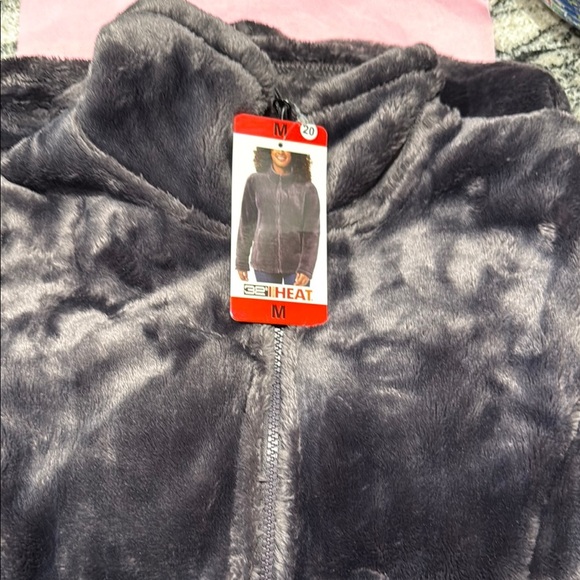 Women’s net 32 Heat fuzzy zip up jacket. Grayish purple. Size M Super warm, cozy - Picture 4 of 7